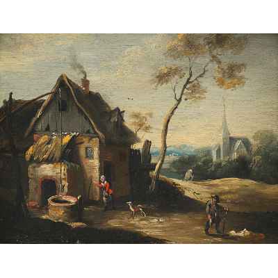 «Сельский пейзаж», R подражание Д. Тенирсу, мл. (1610-1690). Европа вторая половина XIX - первая четверть XX вв.