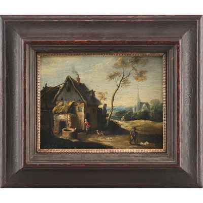 «Сельский пейзаж», R подражание Д. Тенирсу, мл. (1610-1690). Европа вторая половина XIX - первая четверть XX вв.