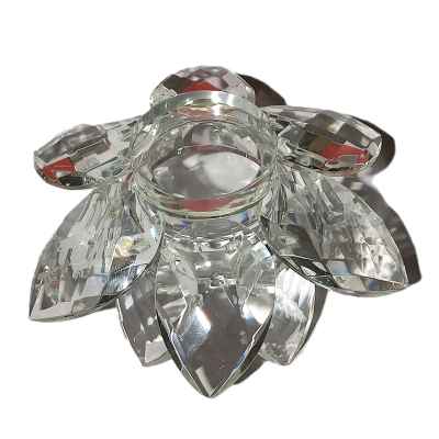 Подсвечник Лотос хрусталь, Европа втор. пол. ХХ в. 12,5х5,5 см. Европа 