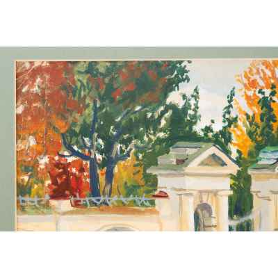 И. К. Слюсарев (1886-1962 гг.) Ворота Рязановского сада к/м 1910-20-е гг.  