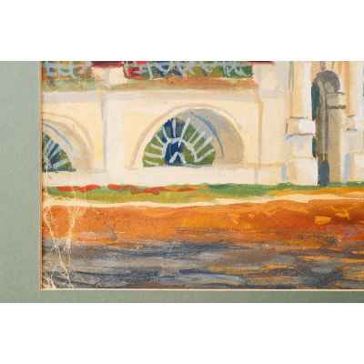 И. К. Слюсарев (1886-1962 гг.) Ворота Рязановского сада к/м 1910-20-е гг.  