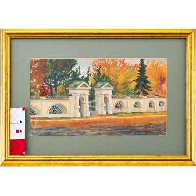 И. К. Слюсарев (1886-1962 гг.) Ворота Рязановского сада к/м 1910-20-е гг.  