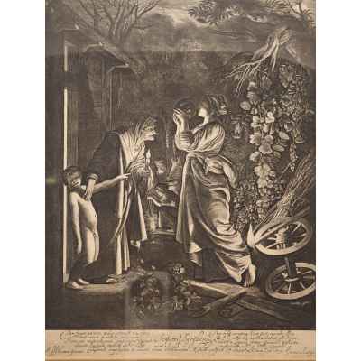 Хендрик Гаудт (Hendrik Goudt 1583–1648 гг.) Проба вина гравюра Голландия около 1610 г. 31х23,5 см. Голландия ок. 1610