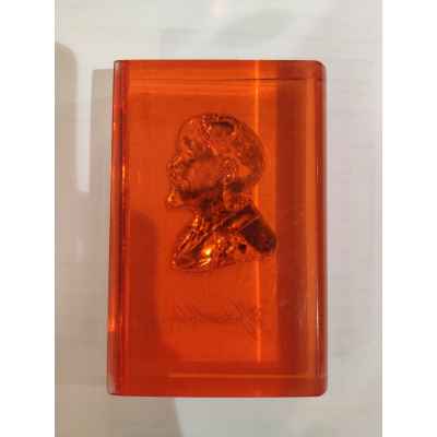 Пресс-бювар агитационный с портретом и автографом В. И. Ленина 12,5x8,3x2,7 см. СССР 1970